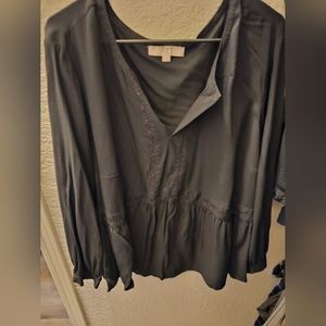 LOFT plus size long sleeve, black blouse